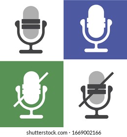 Microphone Icon on white background. Vector illustration in trendy flat style. EPS 10.