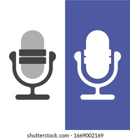 Microphone Icon on white background. Vector illustration in trendy flat style. EPS 10.