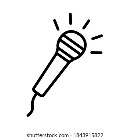 Microphone icon on white background, vector illustration