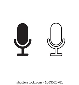Icono de micrófono en fondo blanco