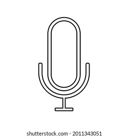 icono de micrófono en fondo blanco, ilustración vectorial
