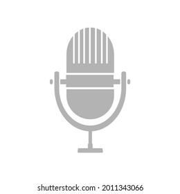 icono de micrófono en fondo blanco, ilustración vectorial