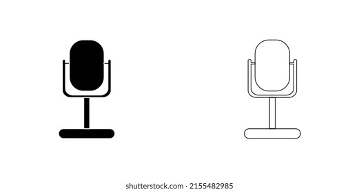 Icono de micrófono en fondo blanco. Ilustración vectorial.	