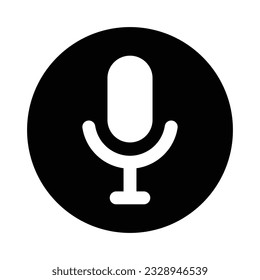 Icono de micrófono en el diseño de estilo vectorial de fondo blanco.