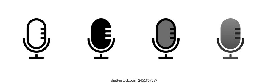 Icono de micrófono sobre fondo blanco. Símbolo de micrófono. micrófono de voz, grabación, audio. Estilos planos y de colores. para Web y diseño móvil.