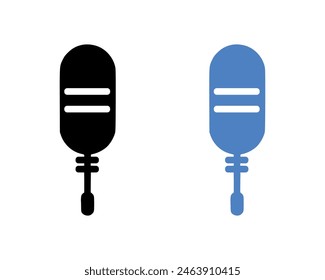 Icono de micrófono sobre fondo blanco. Ilustración vectorial en estilo plano de moda