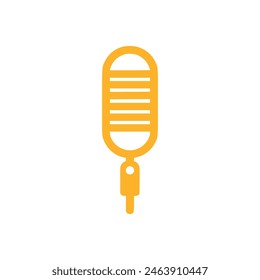 Icono de micrófono sobre fondo blanco. Ilustración vectorial en estilo plano de moda