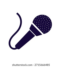 Icono de micrófono sobre un fondo blanco. Ilustración plana de Vector