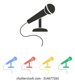 Microphone icon on white background. Vector illustration.