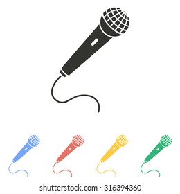 Microphone  icon  on white background. Vector illustration.