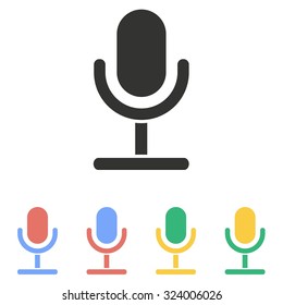 Microphone  icon  on white background. Vector illustration.