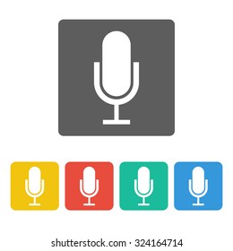 microphone icon on the white background. Vector illustration.