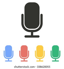 Microphone  icon  on white background. Vector illustration.