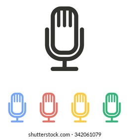 Microphone  icon  on white background. Vector illustration.