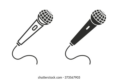 Microphone  icon  on white background. Vector illustration.