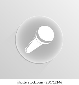 Microphone Icon on a white button with shadow 