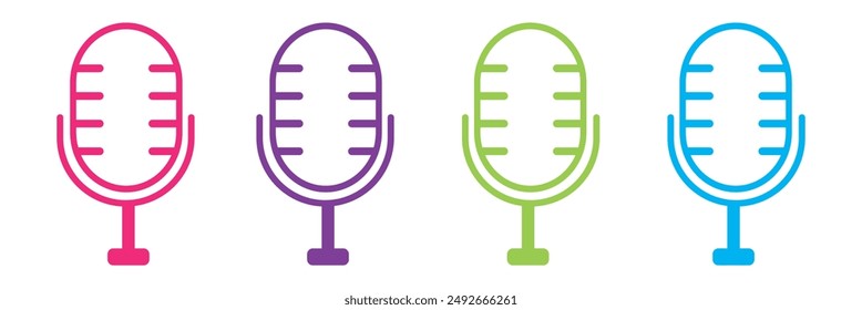  microphone icon on white and transparent background. EPS 10. 2003