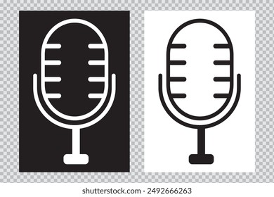  microphone icon on white and transparent background. EPS 10. 2003