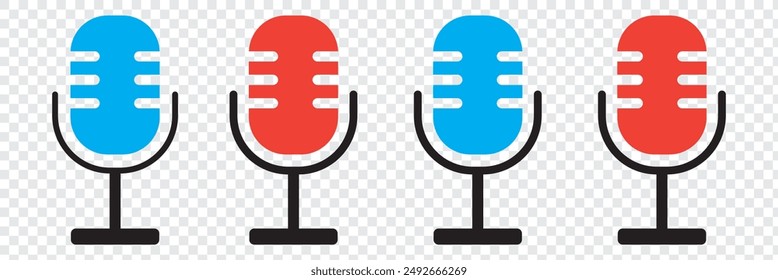  microphone icon on white and transparent background. EPS 10. 2003