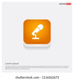 Microphone icon Orange Abstract Web Button - vector icon
