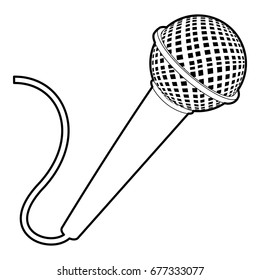 Microphone Icon. Outline Illustration Of Microphone Vector Icon For Web Design