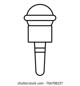 Microphone icon. Outline illustration of microphone vector icon for web design isolated on white background