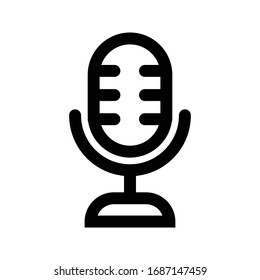 microphone icon outline isolated vector illustration