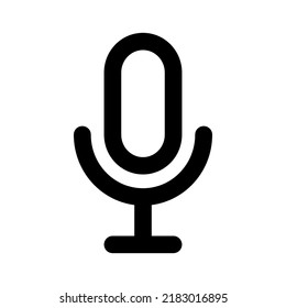 Microphone Icon with Outline Style