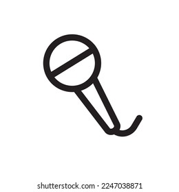 Icono de micrófono con estilo de contorno 