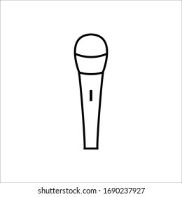 Icono de micrófono con un vector de estilo de contorno para su diseño web, logotipo, UI. ilustración