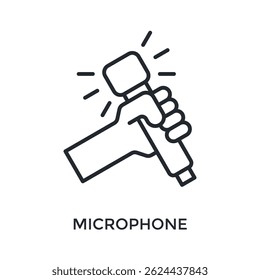 Microphone Icon Outline Style. Vector Illustration For Graphic Design