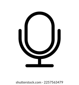 vector de contorno de icono de micrófono, mínimo