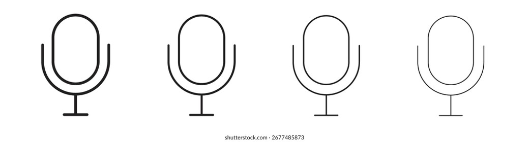 Paquete de Vector de contorno de icono de micrófono. Mejor para el Web, móvil, ui