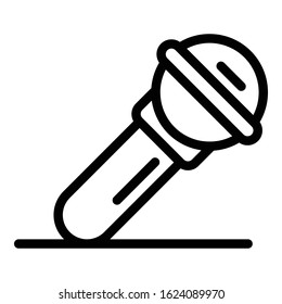 Microphone icon. Outline microphone vector icon for web design isolated on white background