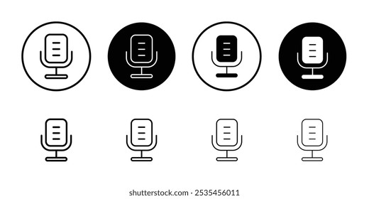 Microphone icon Outline vector for web ui