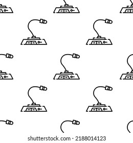 microphone icon pattern. Seamless microphone pattern on white background.