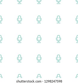microphone icon pattern seamless white background. Editable line microphone icon. microphone icon pattern for web and mobile.
