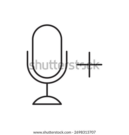 Microphone icon with a plus sign for adding a new audio recording or voice message.