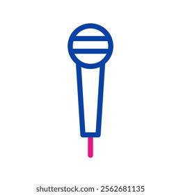 Microphone icon for podcast or broadcast. Concept of communication, interview, and audio.