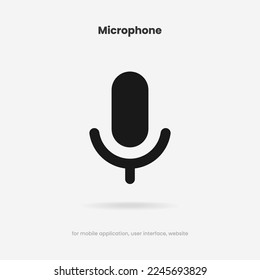 Microphone icon. Podcast, broadcast, webcast icon. Voicemail sign. Voice chat symbol. Recording symbol. Mute icon. 3D Phone microphone icon for UI UX, mobile app, presentations