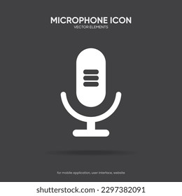 Icono de micrófono. Podcast, broadcast, icono de webcast. Señal de correo de voz. Símbolo de conversación de voz. Símbolo de grabación. Icono de silenciar. Icono de micrófono de teléfono 3D para UI UX, aplicación móvil, presentaciones