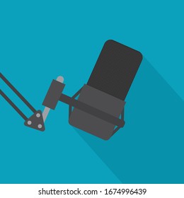 icono de micrófono, concepto de podcast- ilustración vectorial