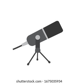 microphone icon, podcast concept- vector illustration