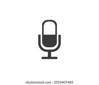 Microphone icon. Podcast microphone, journalist microphone, mic icon, voice icon symbol, record web icon, karaoke, conference.