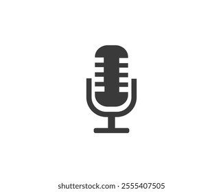 Microphone icon. Podcast microphone, journalist microphone, mic icon, voice icon symbol, record web icon, karaoke, conference.