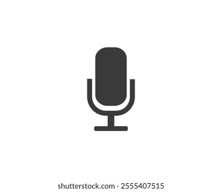 Microphone icon. Podcast microphone, journalist microphone, mic icon, voice icon symbol, record web icon, karaoke, conference.