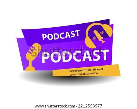 Microphone icon podcast logo design with shape and gradient collor icon for talk and business show vector template design