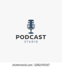 Microphone icon for podcast or radio logo design