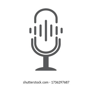 Microphone icon. Podcast radio icon on white background. Vector illustration.
