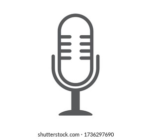 Microphone icon. Podcast radio icon on white background. Vector illustration.